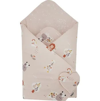 Zavinovačka EKO Zavinovačka bavlněná oboustranná My farm Powder pink 75x75 cm