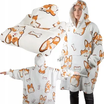 deka Oversize mikina TĚSNÁ MIKINOVÁ DEKA 2v1 PEJSCI DEKA s chlupatou Deka CORGI