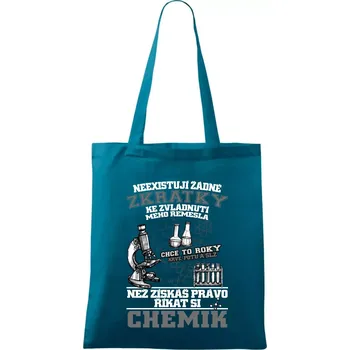 Chemik zkratky - Taška bavlněná - 42 x 38 cm ( Petrolejová )
