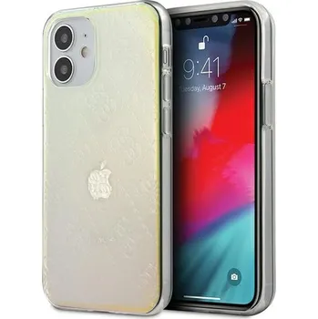 Pouzdro na mobilní telefon Guess GUHCP12S3D4GIRBL pevný kryt pro iPhone 12 mini 5,4" iridescentní/opálový 4G s 3D vzorem a kolekcí