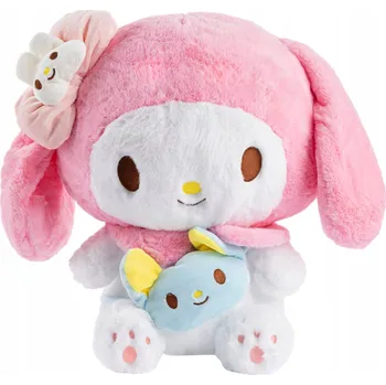plyšák VELKÝ PLYŠOVÝ MEDVÍDEK HELLO KITTY MY MELODY S KABELKOU KRÁLÍČEK - 80 CM