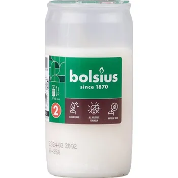 Svíčka Bolsius kompozitní svíčka 104g 40h. bílá víčko papír