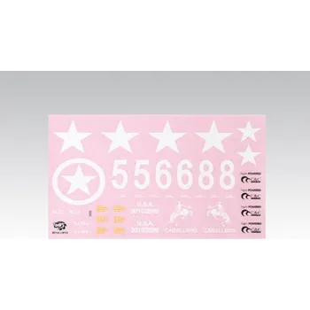 RC náhradní díl Obtisky na model tanku M4A3 Sherman (Značení na M4A3 Sherman 1:16 od Heng Long)