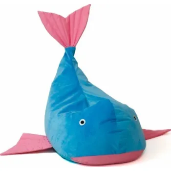 Cestovní taška Sako taška pouffe Velryba modro-růžová L 110 x 80 cm