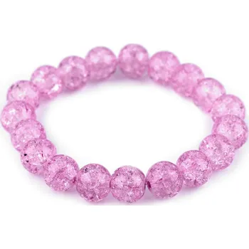 Náramek Náramek pružný ze skleněných korálků, malé, 3 fialová orchidej