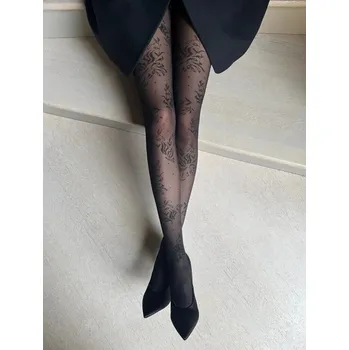 Dámské punčochy Punčochové kalhoty Veneziana Lorenza s květinovým vzorem, nero 2-S i384_160602