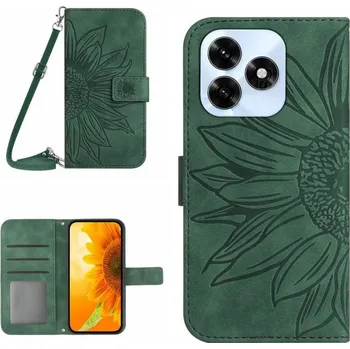 Pouzdro na tablet VSECHNONAMOBIL 126727 ART SUNFLOWER Peněženkový kryt se šňůrkou pro Honor X5c Plus zelený
