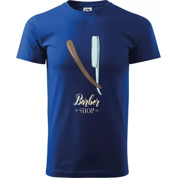 Barber Shop břitva - Triko extra velké (5-8XL) - 7XL ( Královská modrá )