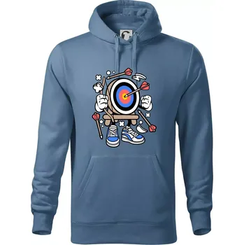 Pánská mikina Lukostřelba komiks - Mikina pánská Cape s kapucí - L ( Denim )