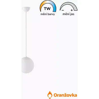 Závěsné svítidlo ORANŽOVKA skleněné 200 mm | se žárovkou - šedá, Večerní a noční