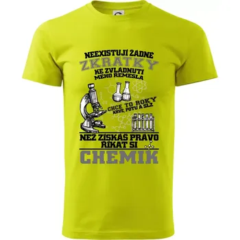 Chemik zkratky - Klasické pánské triko vyšší gramáže - XS ( Limetková )
