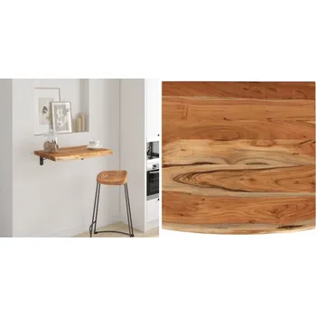 police 40x40x2 cm, Nástěnná police, akátové dřevo, 5 cm, přírodní hrana