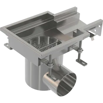 sprchový žlab Alca Průmyslová krabicová vpust koncová 250×250-135, nerez AISI 316L APR6-1321-135-L