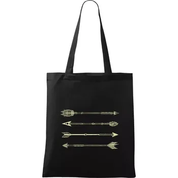 Nákupní taška Šípy kresba - Taška bavlněná - 42 x 38 cm ( Černá )