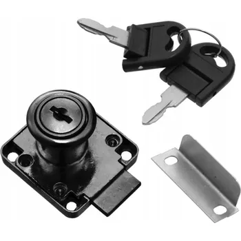 Nábytkové kování NÁBYTKOVÝ ZÁMEK DO SKŘÍŇKY SISO MASTER KEY ČERNÝ ČTVERCOVÝ 40 x 40 MM DÁNSKÝ