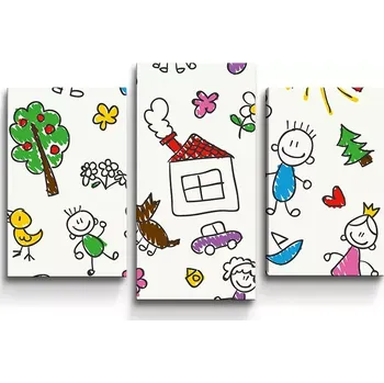 Obraz Sablio Obraz - 3-dílný Malování 2 - 75x50 cm