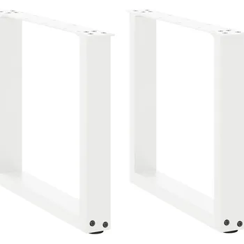 Stolová podnož OMAXI Nohy konferenčního stolku ve tvaru U, 2 ks, bílé, 50 x (42-43) cm, ocel 310965