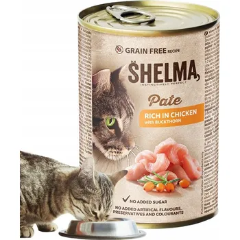 Krmivo pro kočku MOKRÉ KRMIVO PRO KOČKY PAŠTIKA S KUŘECÍM MASEM A RAKYTNÍKEM 400G SHELMA BEZ OBILOVIN