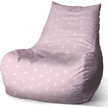 Sedací pytel Sablio Sedací vak Bean Bílé puntíky na růžové - 60 x 70 x 70 cm