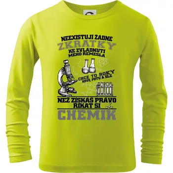 Chlapecké tričko Chemik zkratky - Triko dětské Long Sleeve - 122 cm/6 let ( Limetková )