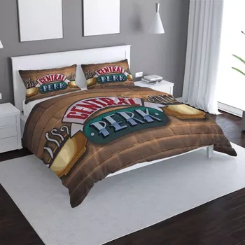 Povlečení Sablio Povlečení Seriál přátelé CENTRAL PERK Cihly - 140x200 / 90x70