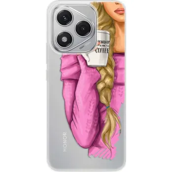 Pouzdro na mobilní telefon Silikonový obal iSaprio - Honor 400 Lite - My Coffe and Blond Girl (Silikonový obal, kryt a pouzdro iSaprio - Honor 400 Lite - My Coffe and Blond Girl - stylová ochrana telefonu, pružný TPU materiál, odolný UV potisk, česká výroba)