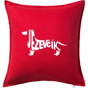 Polštář Jezevčík - CZ - Polštář 50x50 - 50x50 - Pouze potah ( Červená )