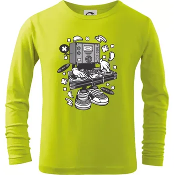 DJ metr - Triko dětské Long Sleeve - 122 cm/6 let ( Limetková )