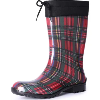 Dámské holínky Holínky dámské vysoké gumové holínky se stahovací šňůrkou LMG-968 Červená 39