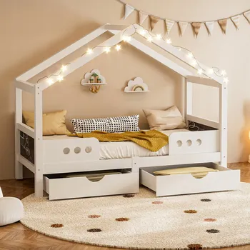 Postel Jednolůžková dřevěná postel Arhatreya 90x200 cm bílá