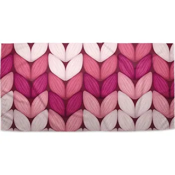 Sablio Ručník Tříbarevné růžové pletení - 30x50 cm