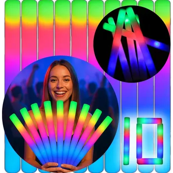 Obraz Svítící LED tyčinky na párty 10x klubové pěnové světelné meče HQ