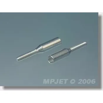 RC model MP Jet 2046 Koncovka táhla Al pro carbon trubku pr.6/M2,5 pravý závit, 2ks