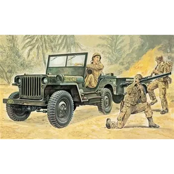 Plastikový model Corfix Model Kit military 0314 - Willys MB Jeep with Trailer (1:35)