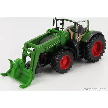 autíčko Bburago Fendt Vario 1050 Tractor With Front Logging Grab 2016 1:50 Zelená Šedá Červená