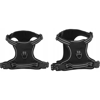 Postroj pro psa Postroj pro psa s reflexními prvky, nastavitelný, černý, S