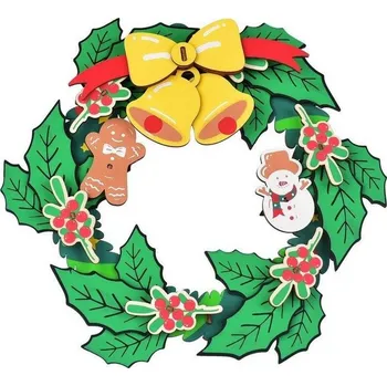 Puzzle 3D Dřevěná skládačka: Vánoční věnec