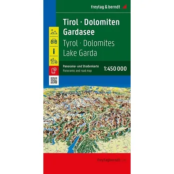 Tyrolsko – Dolomity – Gardské jezero 1:450 000 / automapa + panoramatická mapa