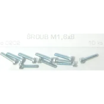 RC náhradní díl MP Jet 0202 Šroub s válcovou hlavou M1.6x8, 10ks