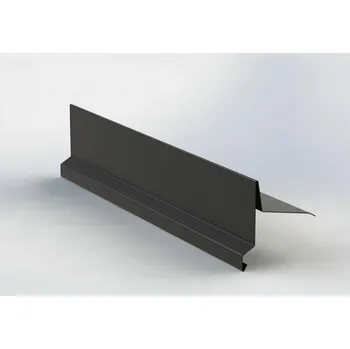 Střecha Závětrná lišta r.š.250mm klasik horní s okapnicí pozink FeZn Lakovaný RAL 8019 hnědá tmavá s folií 2m