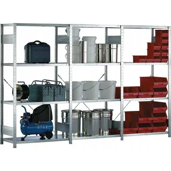 Dílenský regál Kovový regál do skladu, zásuvný, 200x100x40 cm