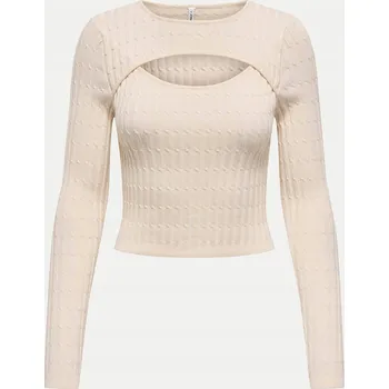 Dámský svetr Only Dámský svetr ONLY-15339541 BIRCH MELANGE Béžový