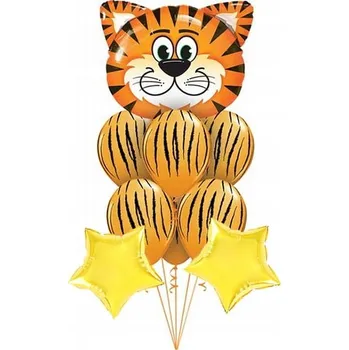 Balónek SADA BALÓNKŮ TYGRÍK Zvířátko DEKORACE na dort