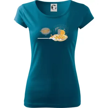 Dámské tričko Nejlepší pizza - Dámské triko Pure - L ( Petrolejová )