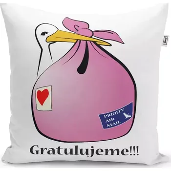 Polštář Sablio Polštář Gratulujeme!!!: 40x40 cm