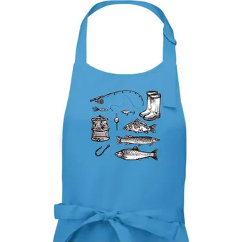 Kuchyňská zástěra Rybářský set - Dámská zástěra na vaření - Univerzální velikost ( Světlý tyrkys )