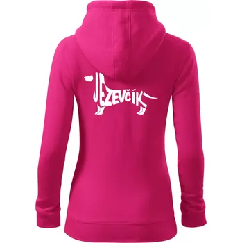 Dámská mikina Jezevčík - CZ - Dámská mikina trendy zipper s kapucí - M ( Purpurová )