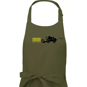 Kuchyňská zástěra Kombajn sklizeň - Dámská zástěra na vaření - Univerzální velikost ( Khaki )