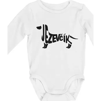 Jezevčík - CZ - Body kojenecké s dlouhým rukávem - Dlouhý r. do 3 měs ( Bílá )