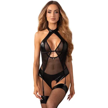 Dámské spodní prádlo Dámské svůdné body Dominna teddy černé - Obsessive S/M